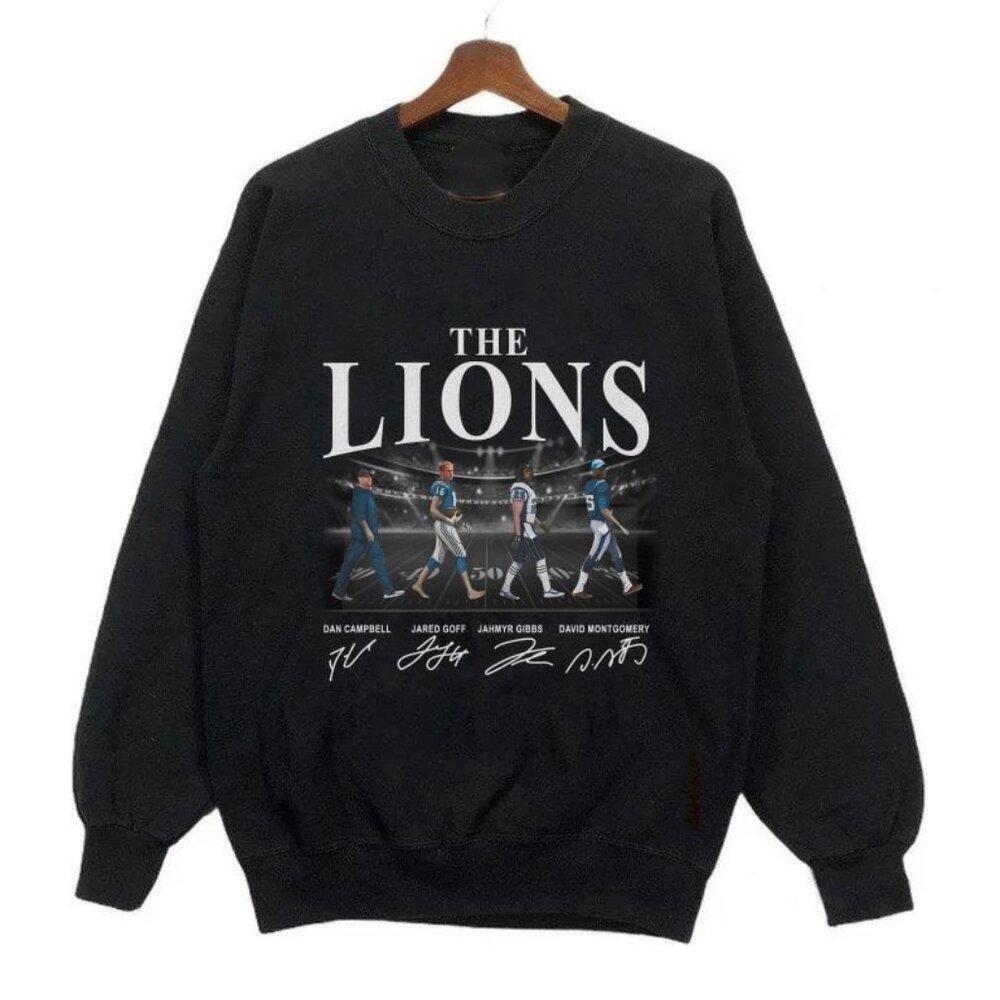 Detroit Lions Abbey Road Style Graphic Crewneck Sweatshirt